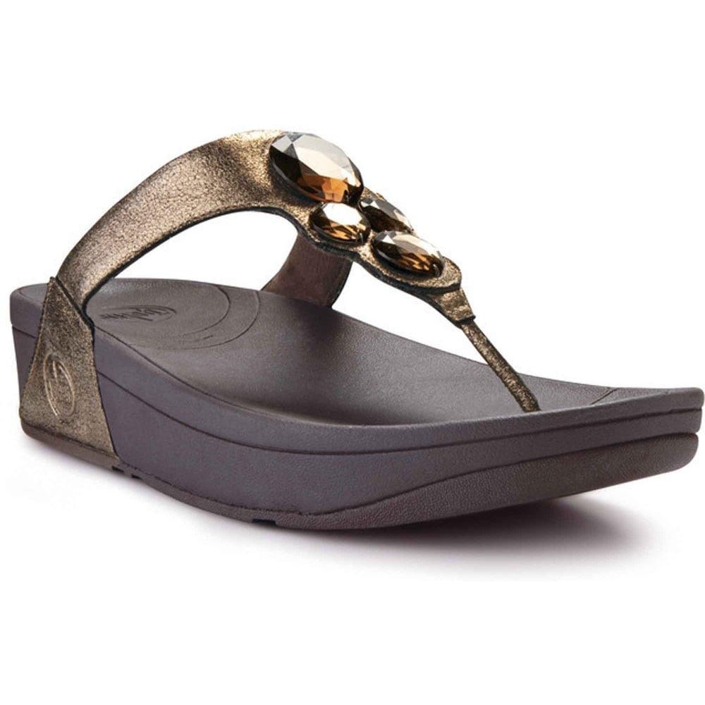 FitFlop LULU Ladies High-Quality Leather Sandals Black | Shuperb