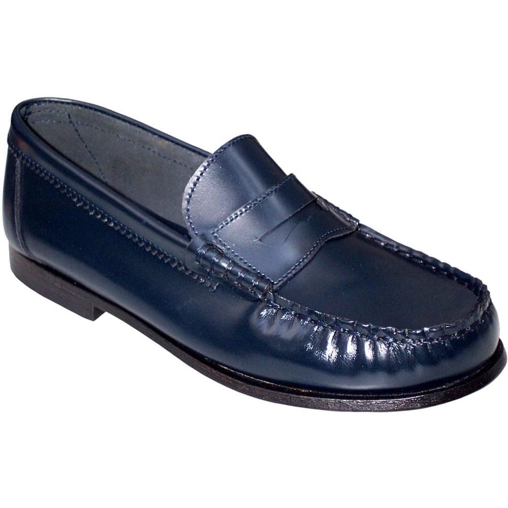 girls black leather loafers