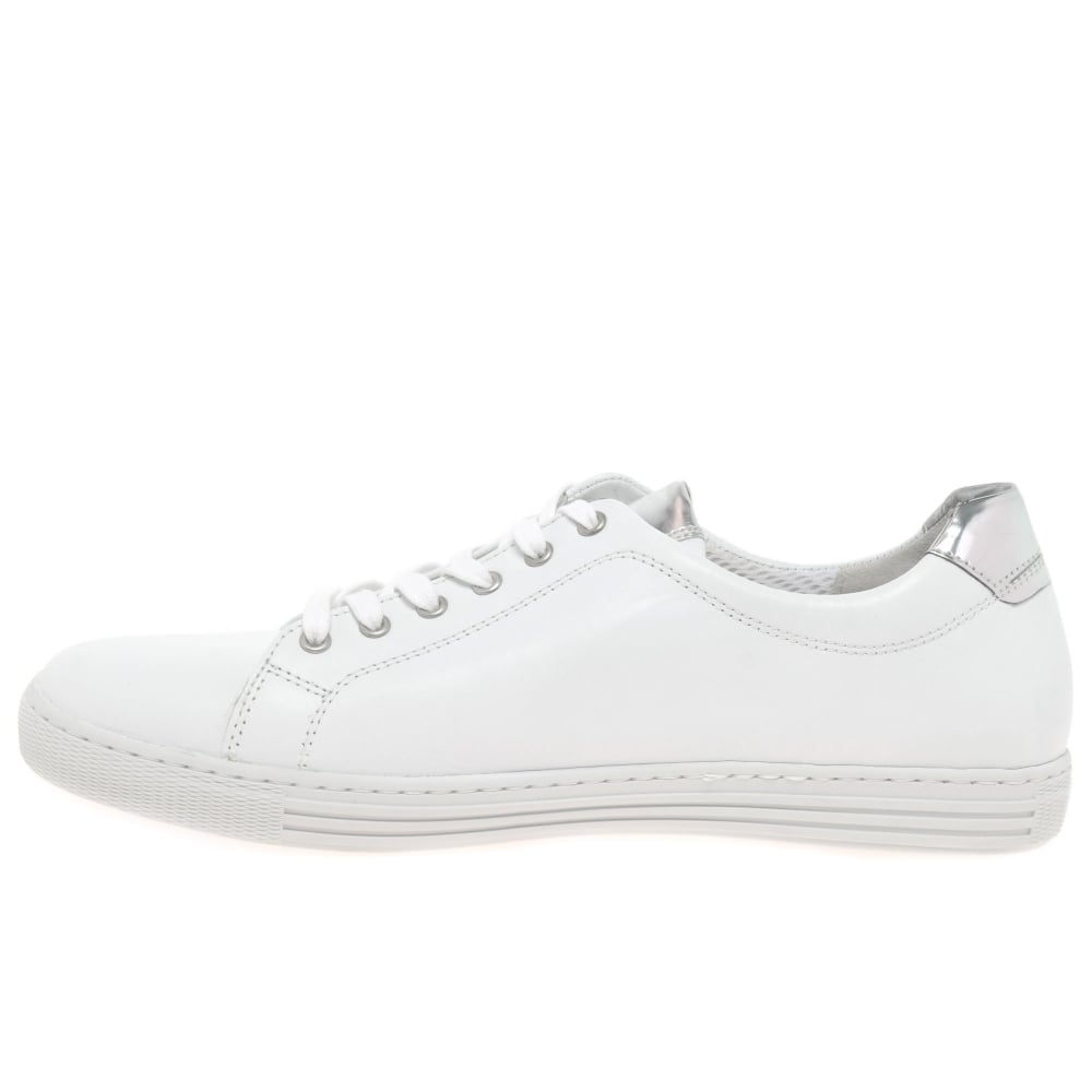 gabor white leather trainers