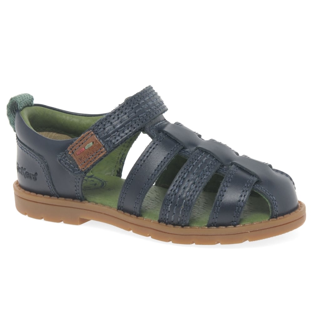 Kickers KAWA Blue / Yellow - Free Delivery with Rubbersole.co.uk ! - Shoes Sandals  Child £ 44.79