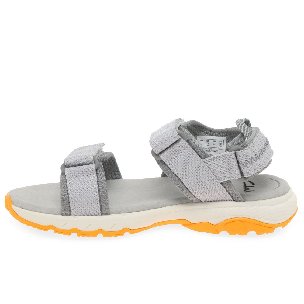 Amazon.com | Clarks Men's Sandal, Grey Synthetic, 1.5 UK | Sandals